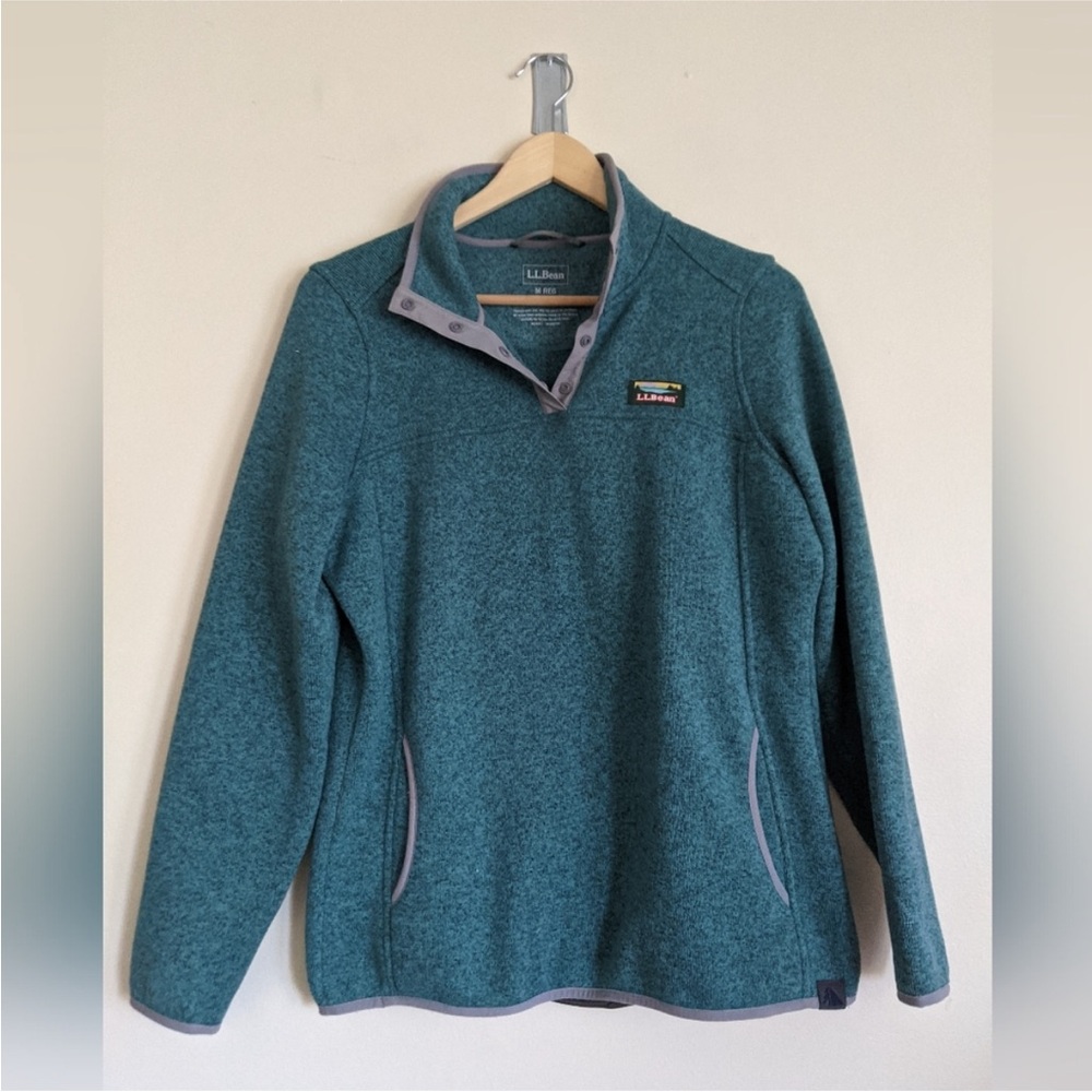 L.L.Bean Teal Better Sweater turquoise blue. Size M